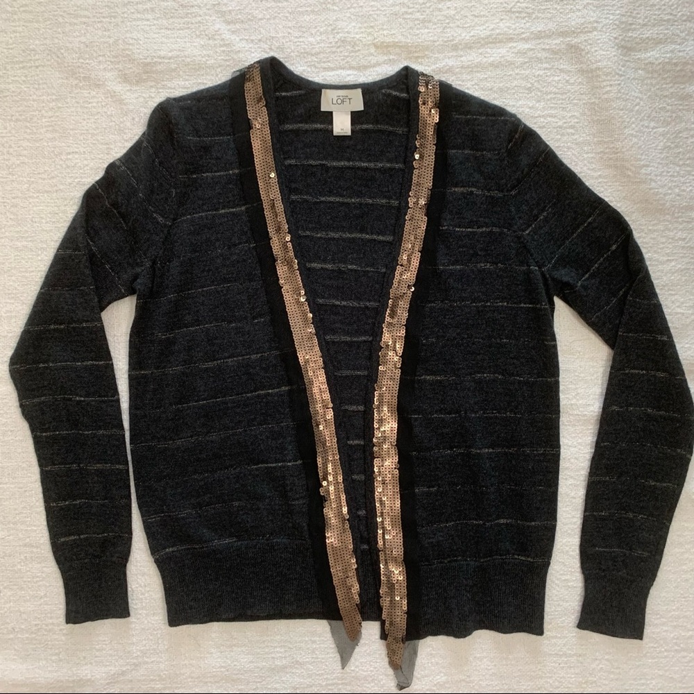 LOFT Cardigan with sequins size medium